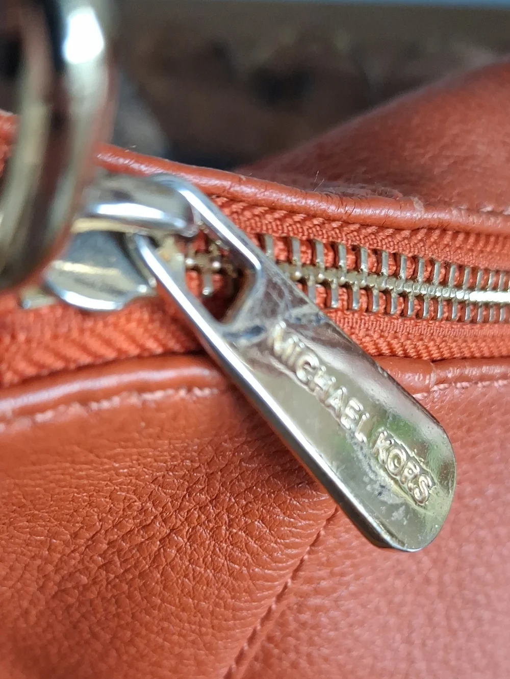 Michael Kors Orange Pebbled Leather Convertible Hobo Bag